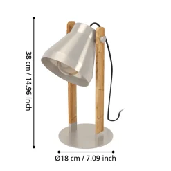 Eglo CAWTON Tafellampen staal, hout staal, rustiek bruin H: 380 mm Sale
