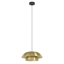 Eglo CENCIARA hanglamp staal zwart / staal geborsteld messing, goud H: 1100 mm | Ø 400 mm Clearance