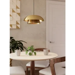 Eglo CENCIARA hanglamp staal zwart / staal geborsteld messing, goud H: 1100 mm | Ø 400 mm Clearance