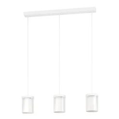 Eglo CHIUSELLO-Z hanglamp staal wit / glas, kunststof helder, wit H: 1100 mm Clearance