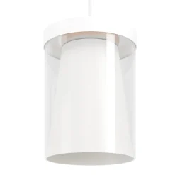 Eglo CHIUSELLO-Z hanglamp staal wit / glas, kunststof helder, wit H: 1100 mm Clearance