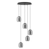 Eglo CIAMPINO hanglamp staal zwart / glas gestoomd grijs H: 1500 mm | Ø 540 mm Discount
