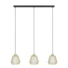 Eglo CIUDADELA hanglamp staal zwart / staal, textiel geborsteld messing, wit H: 1100 mm