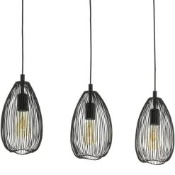 Eglo CLEVEDON hanglamp staal zwart H: 1100 mm Online