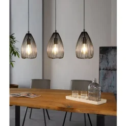 Eglo CLEVEDON hanglamp staal zwart H: 1100 mm Online
