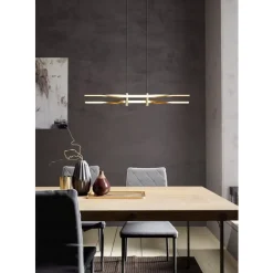 Eglo COLMEAL hanglamp staal, aluminium geelkoper-geborsteld / Kunststof wit H: 1200 mm Hot