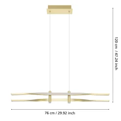 Eglo COLMEAL hanglamp staal, aluminium geelkoper-geborsteld / Kunststof wit H: 1200 mm Hot