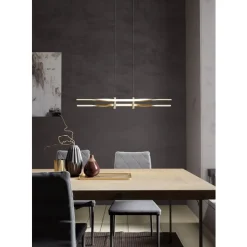 Eglo COLMEAL hanglamp staal, aluminium geelkoper-geborsteld / Kunststof wit H: 1200 mm Hot