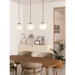Eglo COMINIO hanglamp staal taupe / glas geëtst zand H: 1100 mm Sale