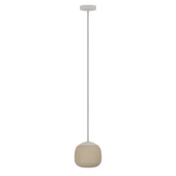 Eglo COMINIO hanglamp staal taupe / glas geëtst zand H: 1100 mm | Ø 185 mm Best
