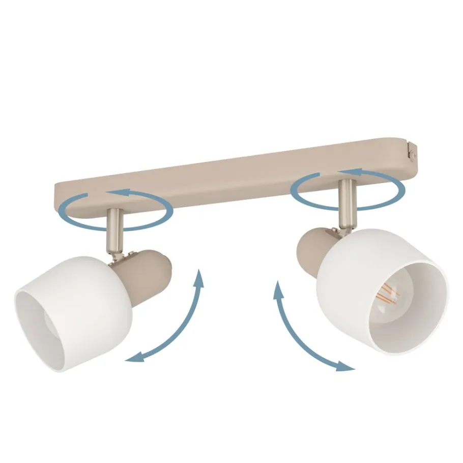 Eglo CORATO spot staal zand, mat nikkel / Glas wit H: 125 mm