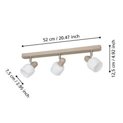 Eglo CORATO spot staal zand, mat nikkel / Glas wit H: 125 mm Online