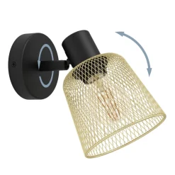 Eglo COSLADA spot staal zwart / staal zwart, geelkoper H: 200 mm Hot