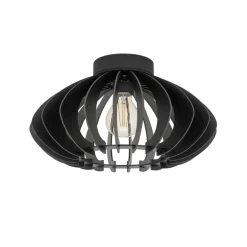 Eglo COSSANO 3 Plafondarmaturen staal zwart / Hout zwart H: 215 mm | Ø 380 mm Discount