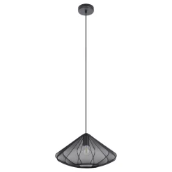 Eglo DOLWEN hanglamp staal zwart / textiel zwart H: 1100 mm | Ø 425 mm Best
