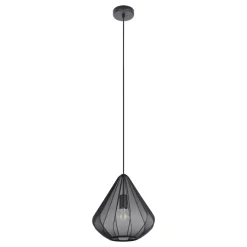 Eglo DOLWEN hanglamp staal zwart / textiel zwart H: 1100 mm | Ø 335 mm Sale