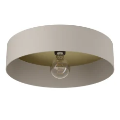 Eglo DUAIA Plafondarmaturen staal taupe-structuur / hout, staal bruin, geborsteld messing H: 160 mm | Ø 420 mm Online