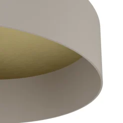 Eglo DUAIA Plafondarmaturen staal taupe-structuur / hout, staal bruin, geborsteld messing H: 160 mm | Ø 420 mm Online