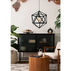 Eglo EMBLETON hanglamp staal zwart H: 1500 mm | Ø 460 mm Hot