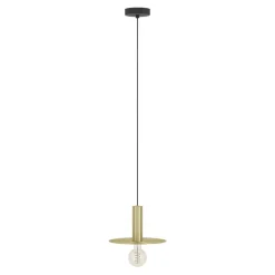 Eglo ESCANDELL hanglamp staal zwart, geborsteld messing H: 1100 mm | Ø 250 mm Discount