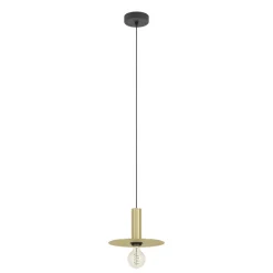 Eglo ESCANDELL hanglamp staal zwart, geborsteld messing H: 1100 mm | Ø 250 mm Discount