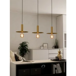 Eglo ESCANDELL hanglamp staal zwart, geborsteld messing H: 1100 mm Best