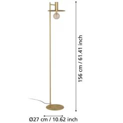 Eglo ESCANDELL Staande lampen staal geelkoper-geborsteld H: 1560 mm Online