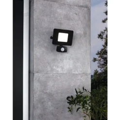 Eglo FAEDO 3 Wandlamp aluminium zwart / Glas helder H: 140 mm Discount