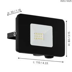 Eglo FAEDO 3 Wandlamp aluminium zwart / Glas helder H: 80 mm Best