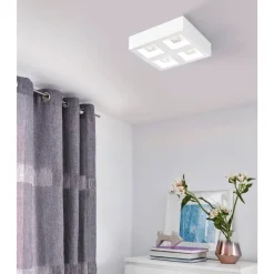 Eglo FERREROS Wand-/plafondlamp staal wit / Kunststof wit H: 60 mm New