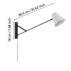 Eglo FORCADET Wandlamp staal zwart, grijs H: 405 mm Best