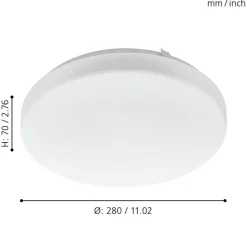 Eglo FRANIA Wand-/plafondlamp staal wit / Kunststof wit H: 70 mm | Ø 280 mm Best