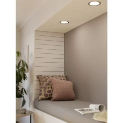 Eglo FUEVA 5 inbouwarmatuur staal nikkel-mat / Kunststof wit Ø 166 mm