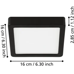 Eglo FUEVA 5 opbouwarmatuur staal zwart / Kunststof wit H: 28 mm Best