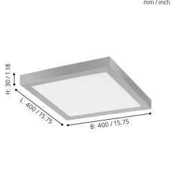 Eglo FUEVA 1 opbouwarmatuur aluminium zilver / Kunststof wit H: 30 mm Hot