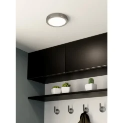 Eglo FUEVA 5 opbouwarmatuur staal nikkel-mat / Kunststof wit H: 28 mm | Ø 160 mm Outlet