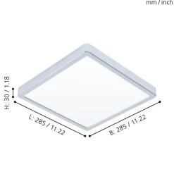 Eglo FUEVA 5 opbouwarmatuur staal chroom / Kunststof wit H: 30 mm Discount
