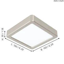 Eglo FUEVA 5 opbouwarmatuur staal nikkel-mat / Kunststof wit H: 28 mm New