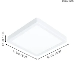 Eglo FUEVA 5 opbouwarmatuur staal wit / Kunststof wit H: 28 mm