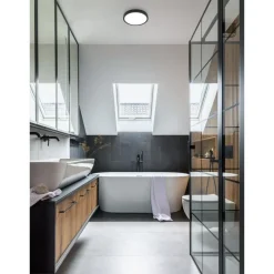 Eglo FUEVA 5 opbouwarmatuur staal zwart / Kunststof wit H: 28 mm | Ø 285 mm Outlet