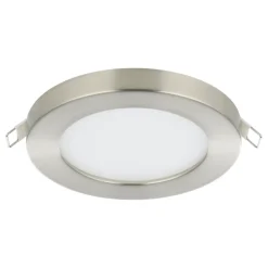 Eglo FUEVA FLEX inbouwarmatuur aluminium nikkel-mat / Kunststof wit H: 2 mm | Ø 117 mm