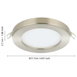Eglo FUEVA FLEX inbouwarmatuur aluminium nikkel-mat / Kunststof wit H: 2 mm | Ø 117 mm