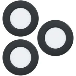 Eglo FUEVA 6-Z inbouwarmatuur Kunststof zwart / Kunststof wit H: 39 mm | Ø 88 mm Discount