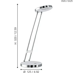 Eglo GEXO Tafellampen kunststof, staal wit, chroom H: 320 mm | Ø 125 mm Sale