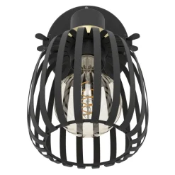 Eglo GIRONA spot staal zwart, geborsteld messing H: 150 mm