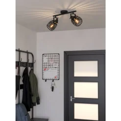 Eglo GIRONA spot staal zwart, geborsteld messing H: 150 mm Online