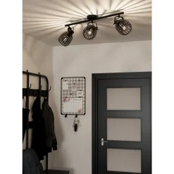 Eglo GIRONA spot staal zwart, geborsteld messing H: 150 mm New