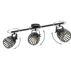 Eglo GIRONA spot staal zwart, geborsteld messing H: 150 mm New