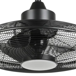Eglo IGELDO Ventilator met licht ijzer zwart-mat / acryl melkkleurig H: 460 mm | Ø 530 mm Clearance