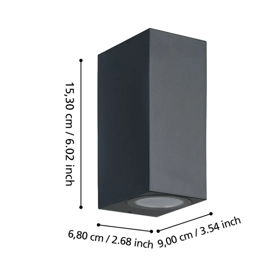 Eglo JABAGA Wandlamp Kunststof zwart / Kunststof transparant H: 155 mm Online